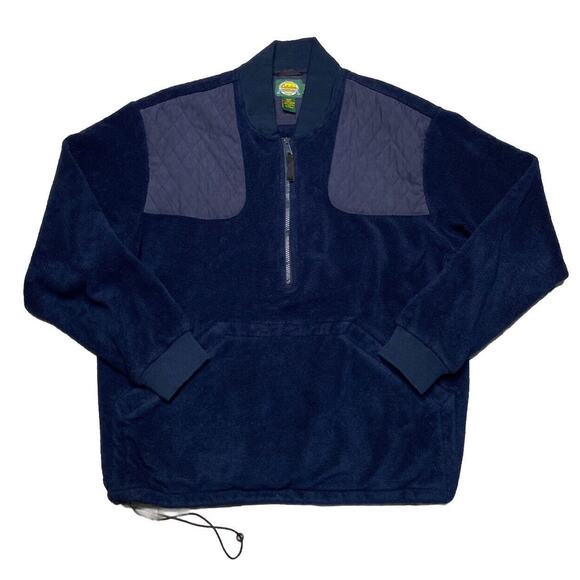 Vintage Cabelas Jacket Mens XL Navy Blue Fleece 1/2 Zip Outdoor Casual 90s - Picture 1 of 4